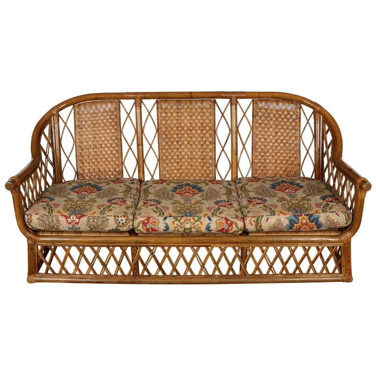 Vintage Rattan Sofa at 1stDibs