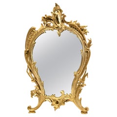 Antique French Louis XV Style Bronze D' Ore Dressing Mirror, circa 1890