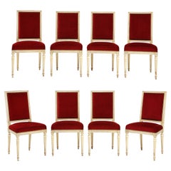 Set of Eight Louis XVI Style Dining Chairs