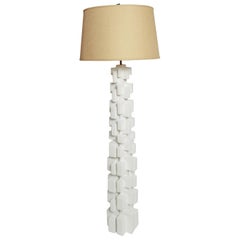 Handcrafted White TOTEM Floor Lamp by Dan Schneiger
