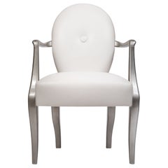 Sedia contemporanea con braccioli, struttura in Wood, Made in Italy