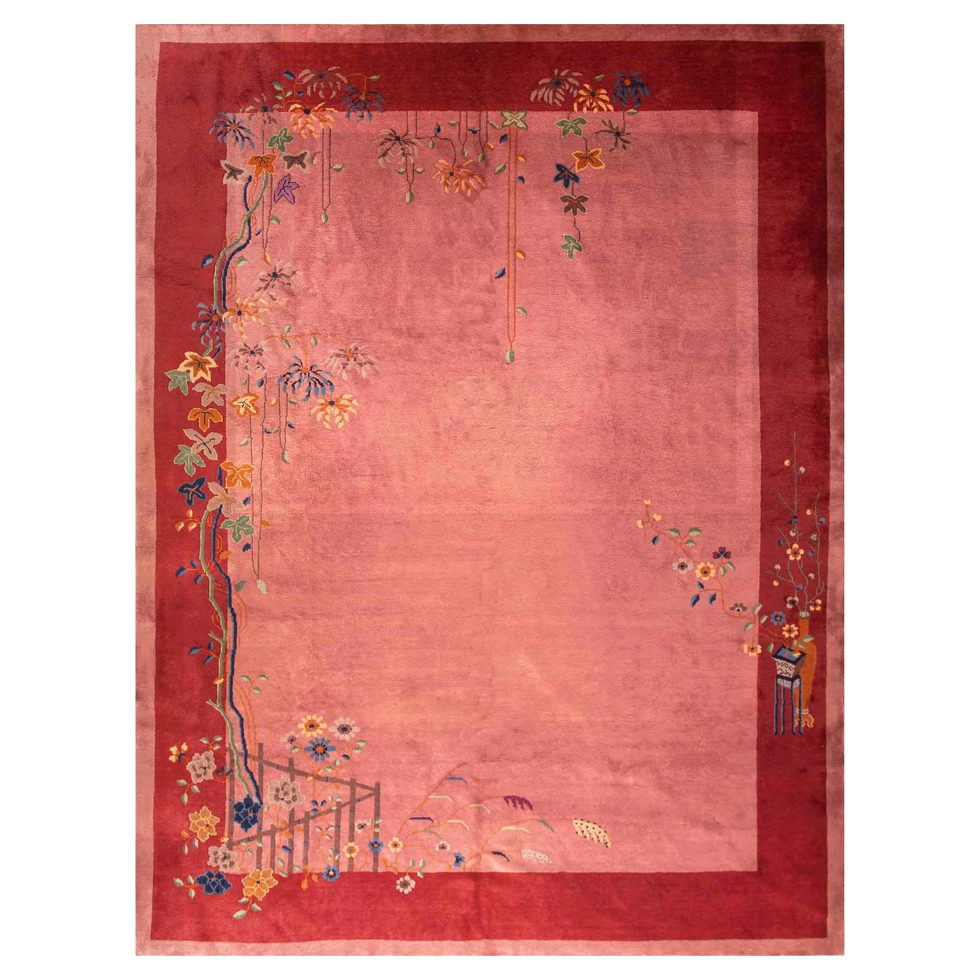 Tapis Art Déco chinois des années 1920 ( 23 cm)  275 x 353 cm)