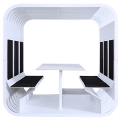 Modern Meeting Pod in Stainless Steel & Birch Plywood