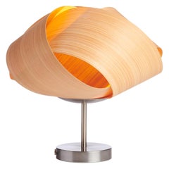 Limited-Edition Cypress Wood Accent Light with Brushed Steel Stand