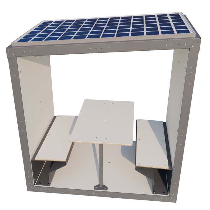 Modern, outdoor meeting pod in birch plywood, solar panels For Sale at ...
