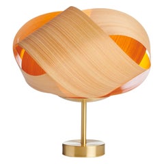 Limited-Edition Cypress Wood Accent Light with Brushed Brass Stand