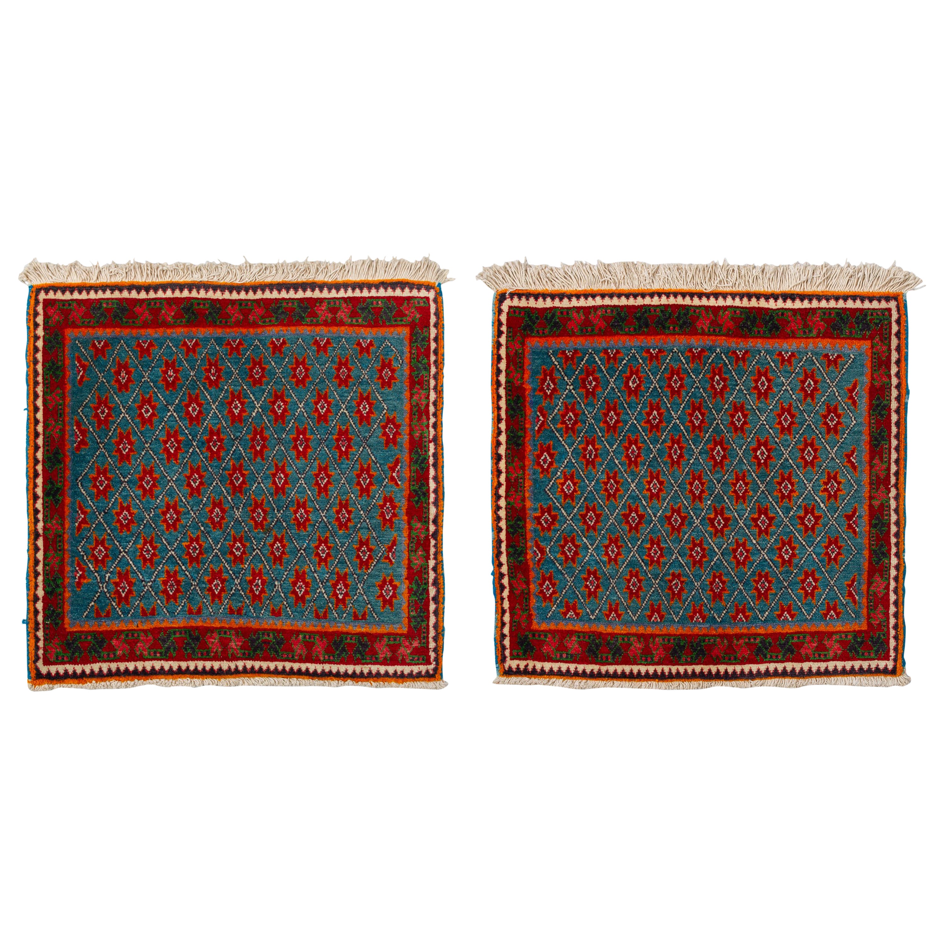 Pair of Small Rugs or Cushions For Sale
