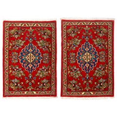 Vintage Pair of Little Indian Carpets