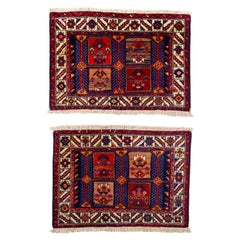 Vintage Pair of Kurdestan Little Carpets or Rugs