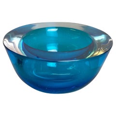 Large Murano Glass Sommerso Bowl Element Flavio Poli, Attributed, Italy, 1970s