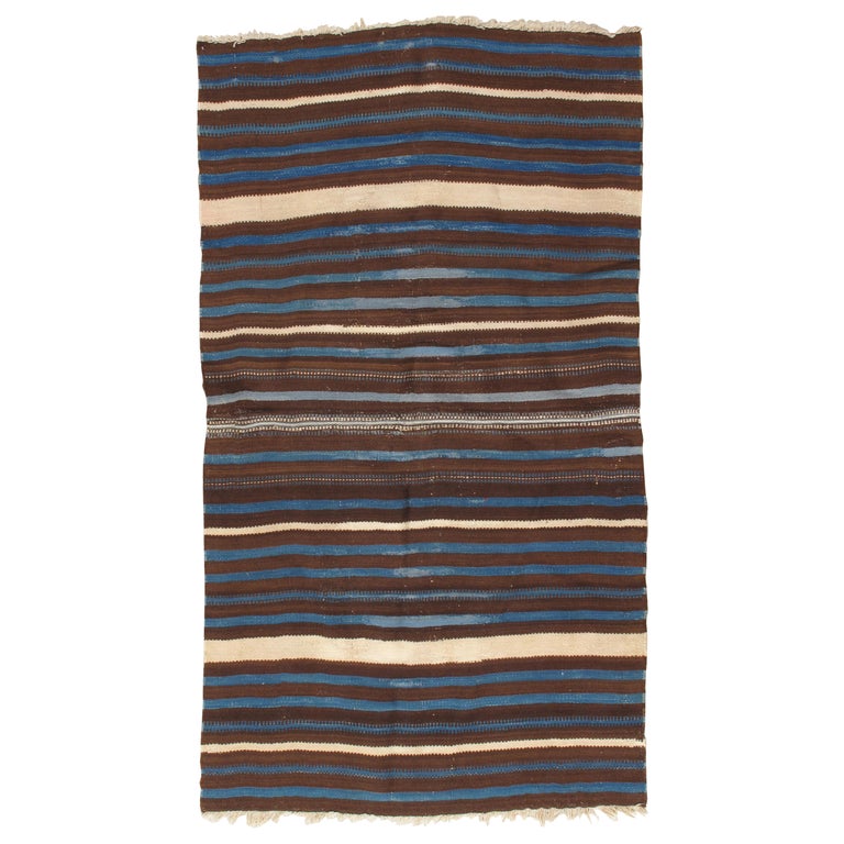 Ancienne couverture indienne Navajo Rio Grande, tapis fait à la main, art  populaire, bleu En vente sur 1stDibs