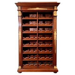 Antique French Empire "Biblioteque" Converted to Wine Cabinet, circa 1860-1870