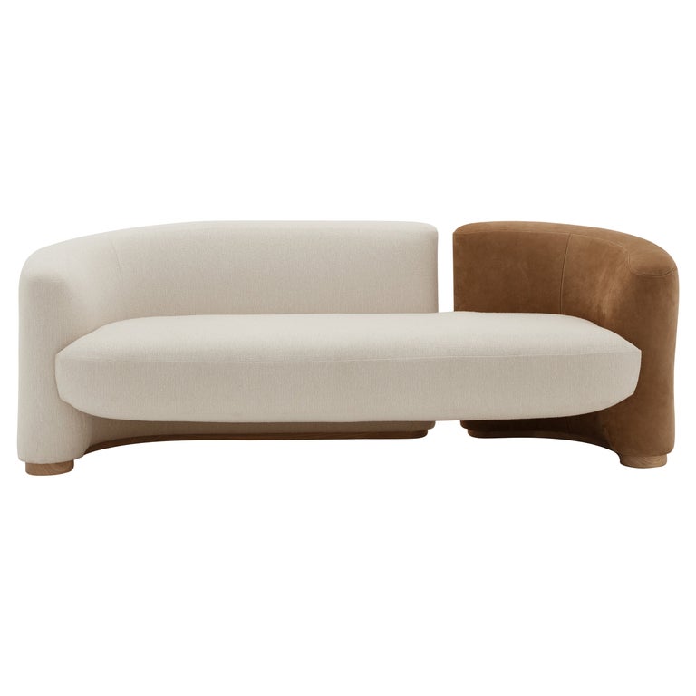 For Sale: White (Boucle - Twiggy White : Nubuck - Toffee) Candelaria Contemporary Sofa by AD HOC