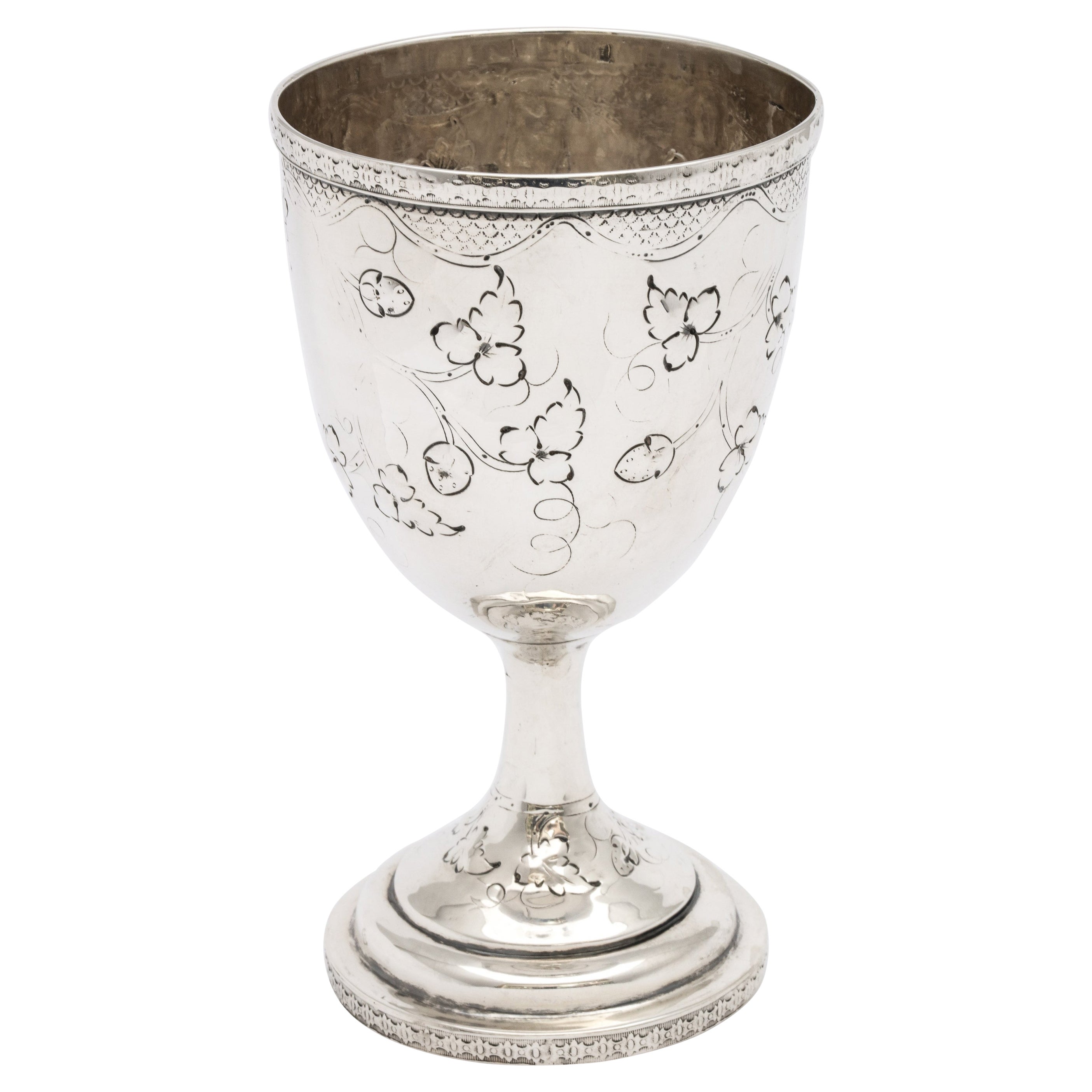 American Coin Silver '.900' Goblet by Peter L. Krider