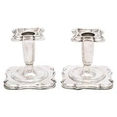 Edwardian Period Pair of Continental Silver '.830' Norwegian Candlesticks