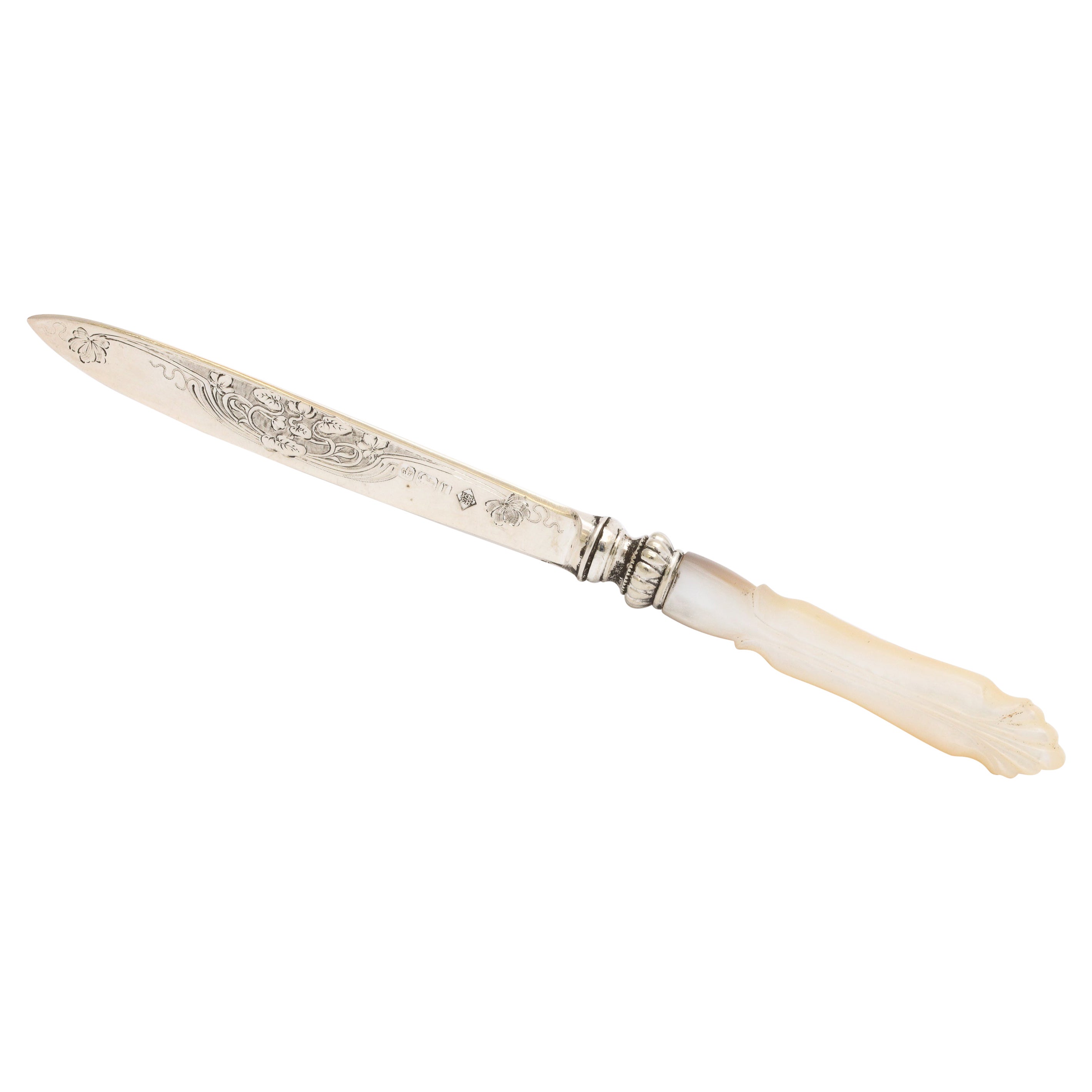 Paper-cut stainless steel double long blade gift box Beautiful letter opener decorated with mother of Pearl design 