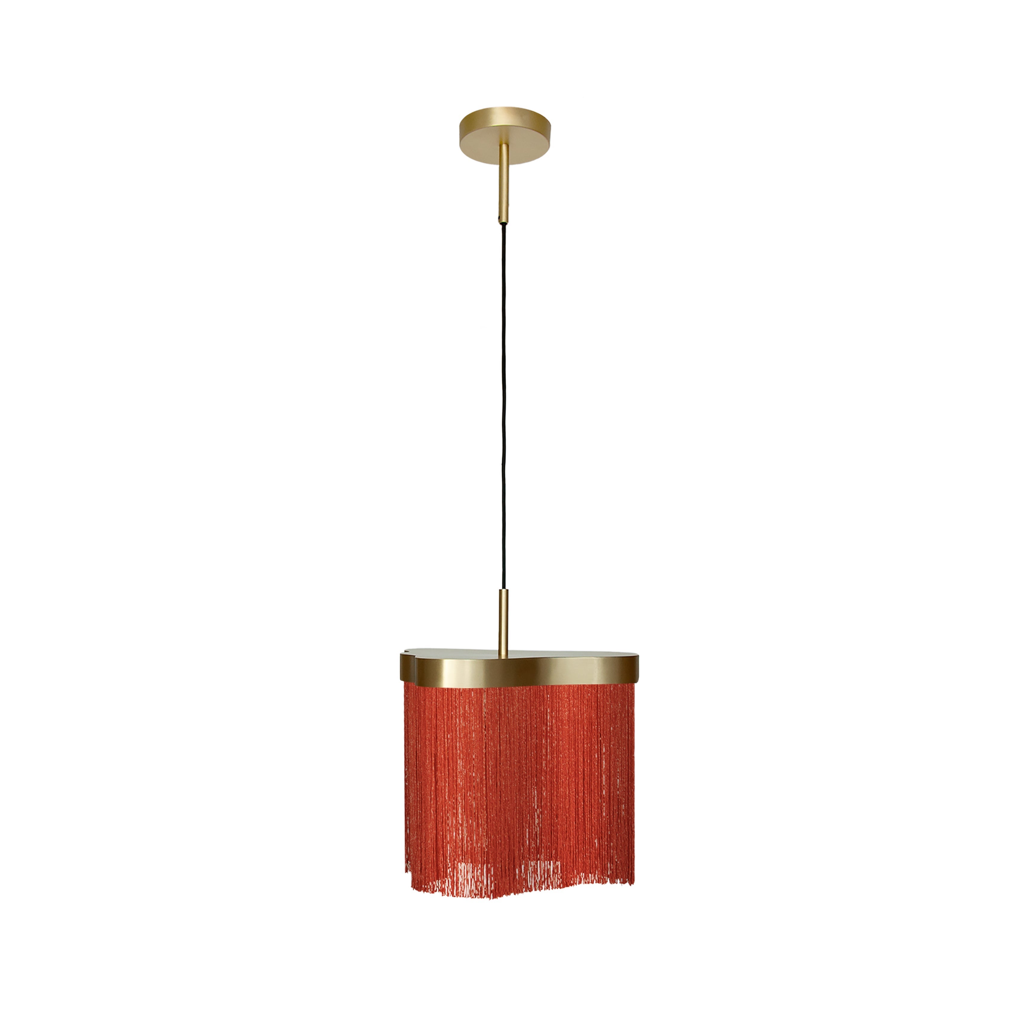 Arcipelago Minorca, lampada a sospensione dimmerabile in ottone satinato con arancio ignifugo