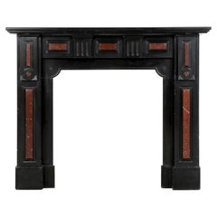 Antique Black and Red Marble Fireplace