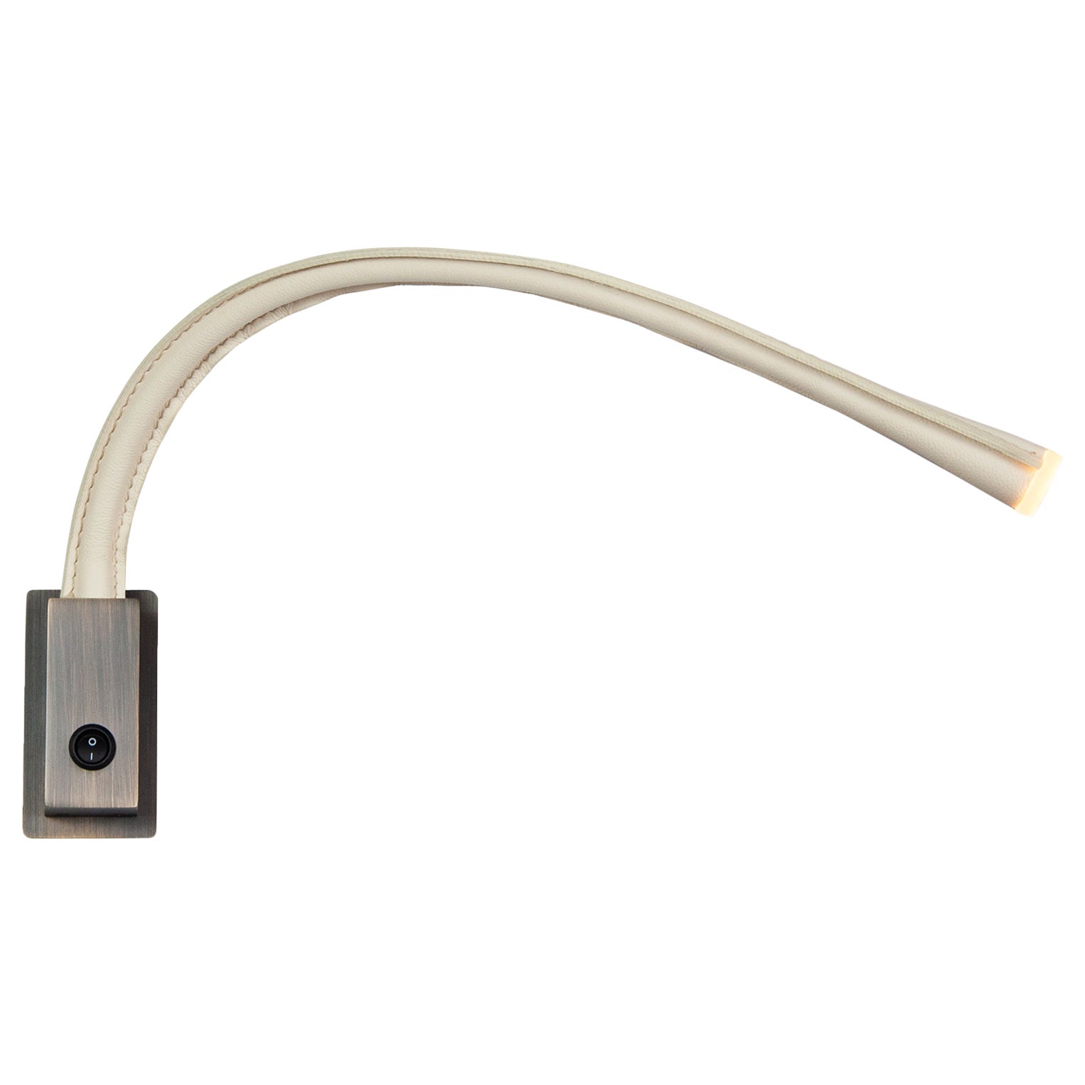 Flexiled Reading Lamp with Ivory Leather Flexible Body For Sale