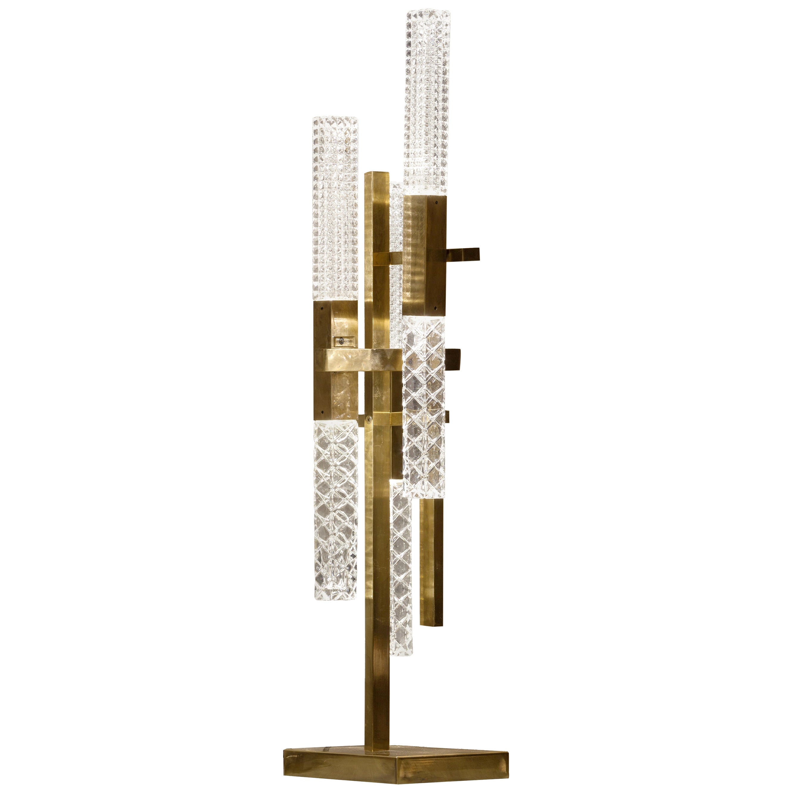 Mikado Table Lamp in Satin Brass and Crystal Diffusers For Sale at 1stDibs