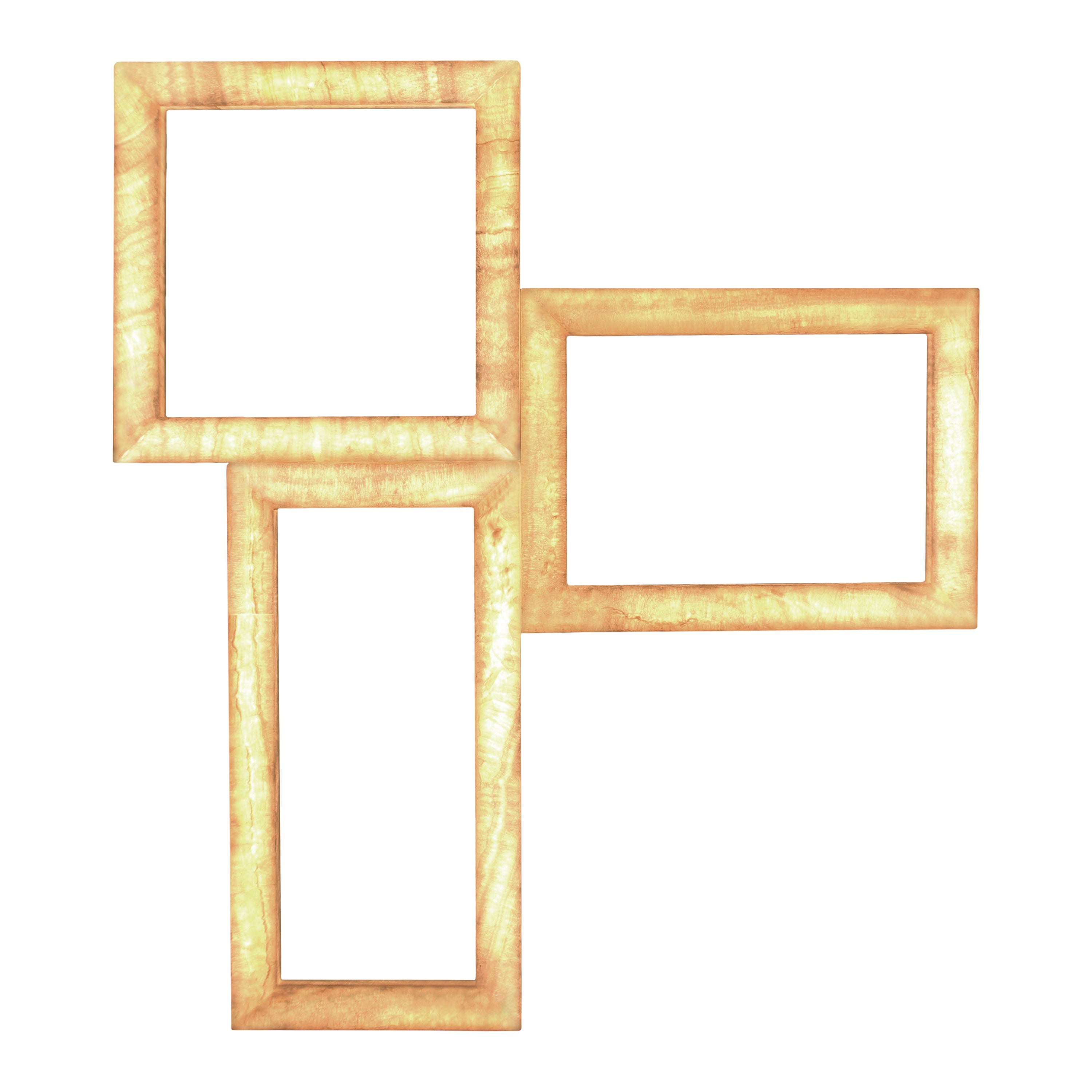 Uffizi Trio Wall Light in Amber Onyx Marble For Sale