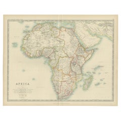 Antique Map of Africa by Johnston (1909)