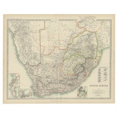 Antique Map of South Africa by Johnston (1909)