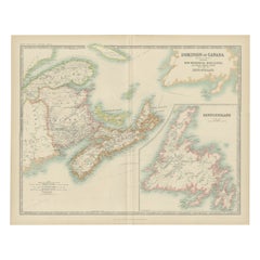 Antique Map of Canada by Johnston '1909'