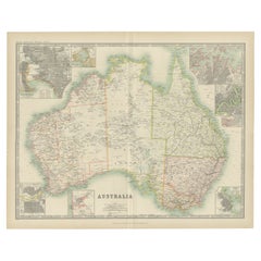 Antique Map of Australia by Johnston '1909'
