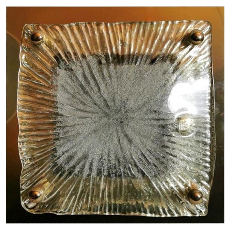 La Murrina Italienische Decken-/Wandleuchte aus Stahl und Glas im Angebot