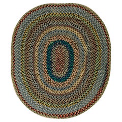 Vintage 1930s American Braided Rug  (6' x 7' - 182 x 213 cm )