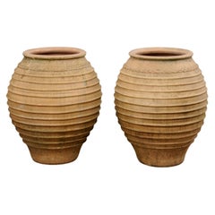 Pair Spanish Terracotta Bulb-Shaped Pots, from the Early 20th Century