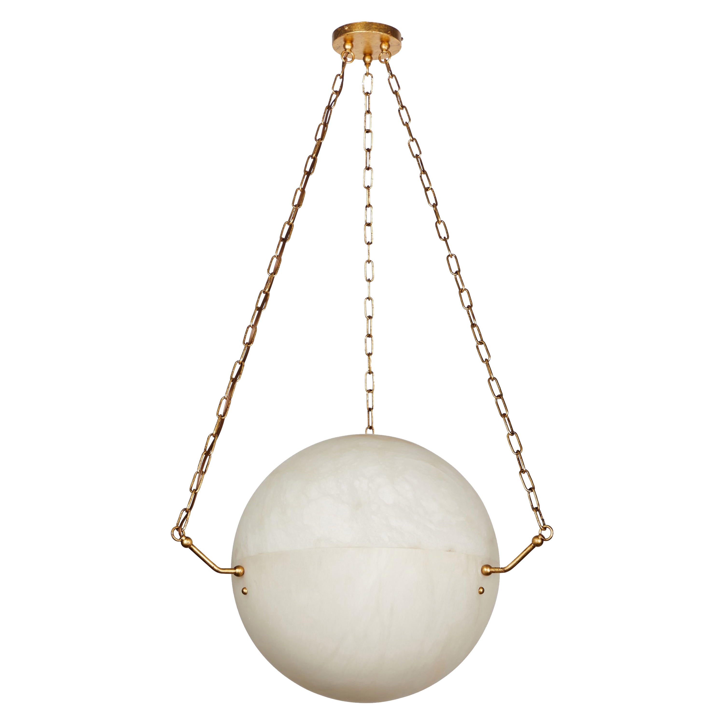 'Atlas' Alabaster Suspension Lamp by Denis De La Mesiere