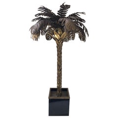 Brass Palm Tree Lamp by Maison Jansen 