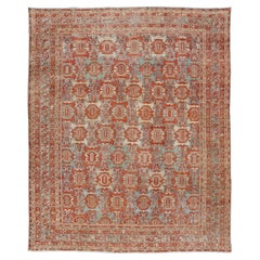 Tapis persan ancien de grande taille Hamedan avec motif de fleurs colorées