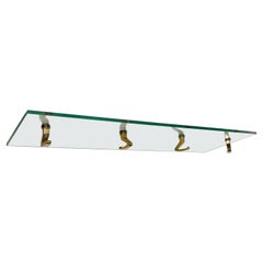 Osvaldo Borsani Glass and Brass Wall Mounted Coat Hooks