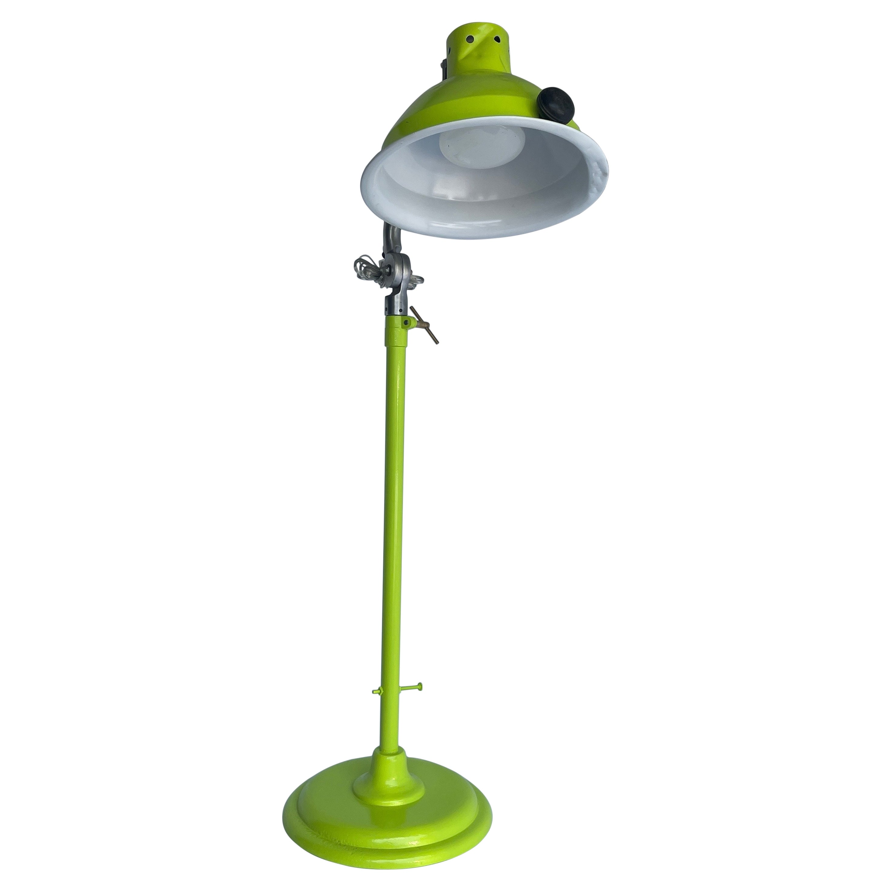 Industrial Chartreuse Powder Coated Iron Floor Lamp, M. Brandt and Son Co