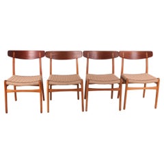 Set of 4 Hans Wegner Dining Room Chairs Model CH23