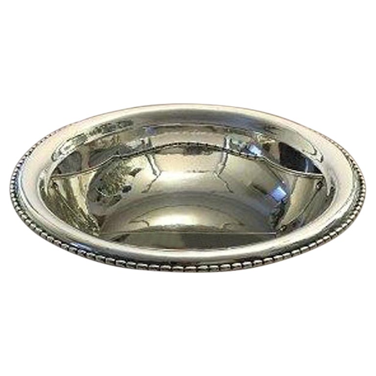 Georg Jensen Sterling Silver Bowl with Room Devider No 290L For Sale