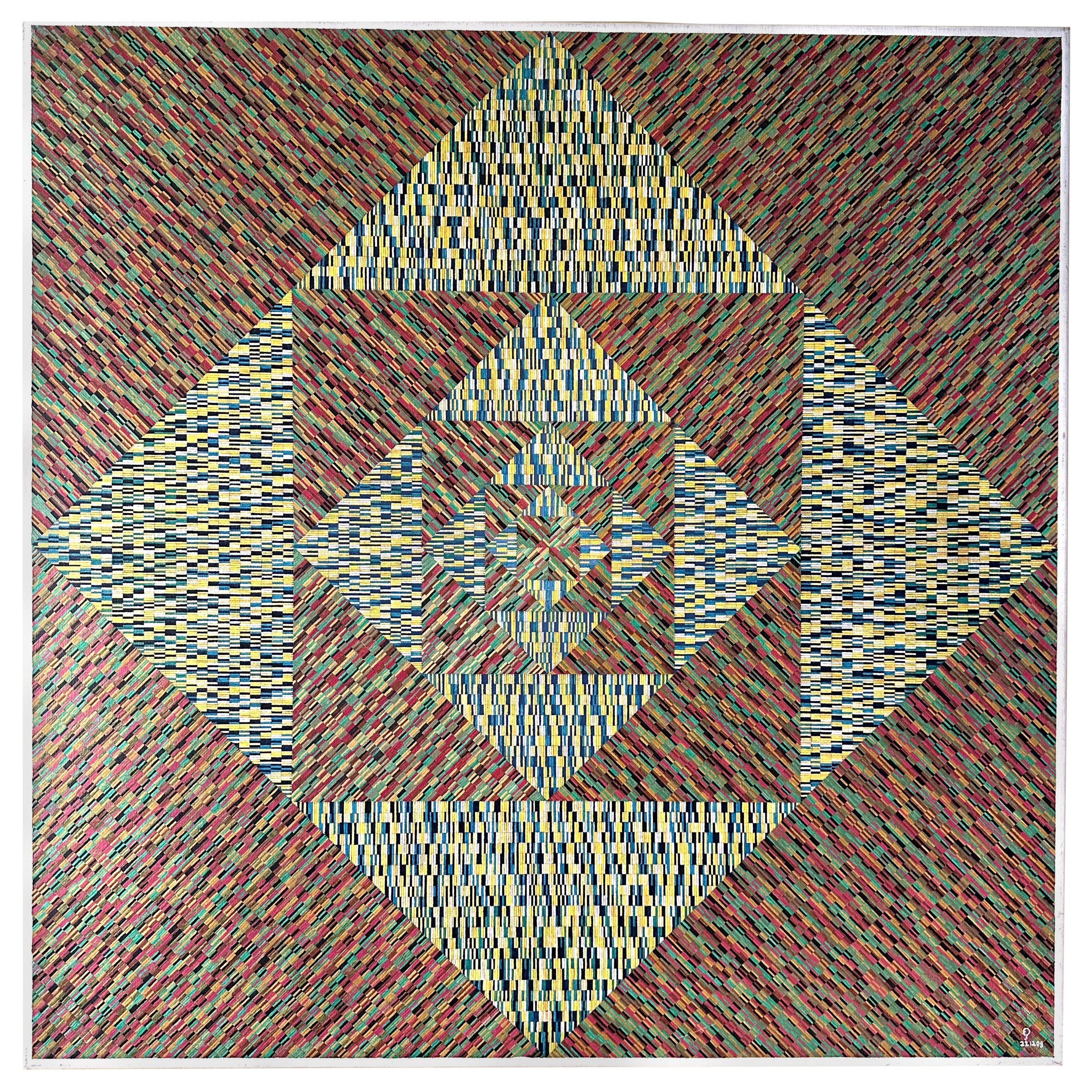Pintura holandesa geométrica abstracta multicolor de Eric Pool