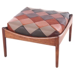 Leather Hocker by Kristian Vedel by Søren Willadsen Møbelfabrik, 1963