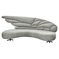 Zeus Winged Sofa by Emilie Lemardeley, 21st Century, Linen & Cotton