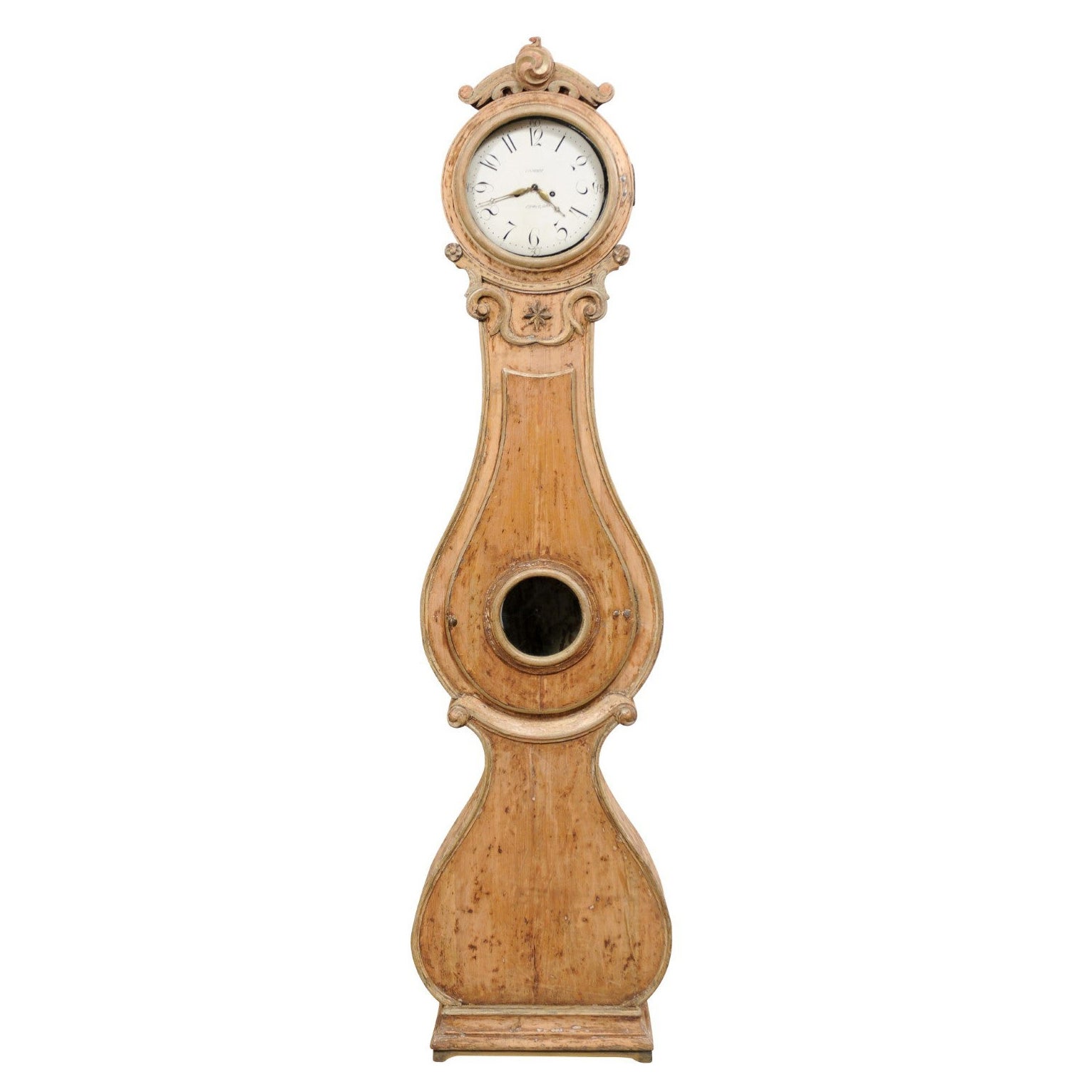 19th Century Swedish Fryksdahl Grandfather Clock w/Original Face & Movement