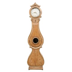 Horloge de grand-père suédoise Fryksdahl du 19ème siècle avec visage et mouvement d'origine