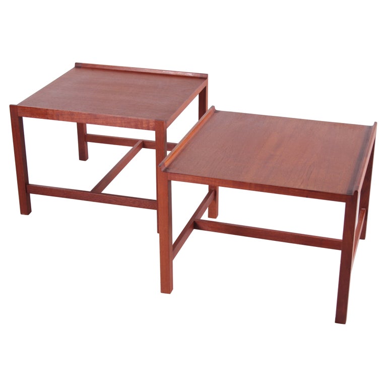 Pair of MidCentury Danish Teak Side Tables For Sale at 1stDibs