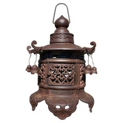 Japan Antique Lantern with Bells and Exquisite Details