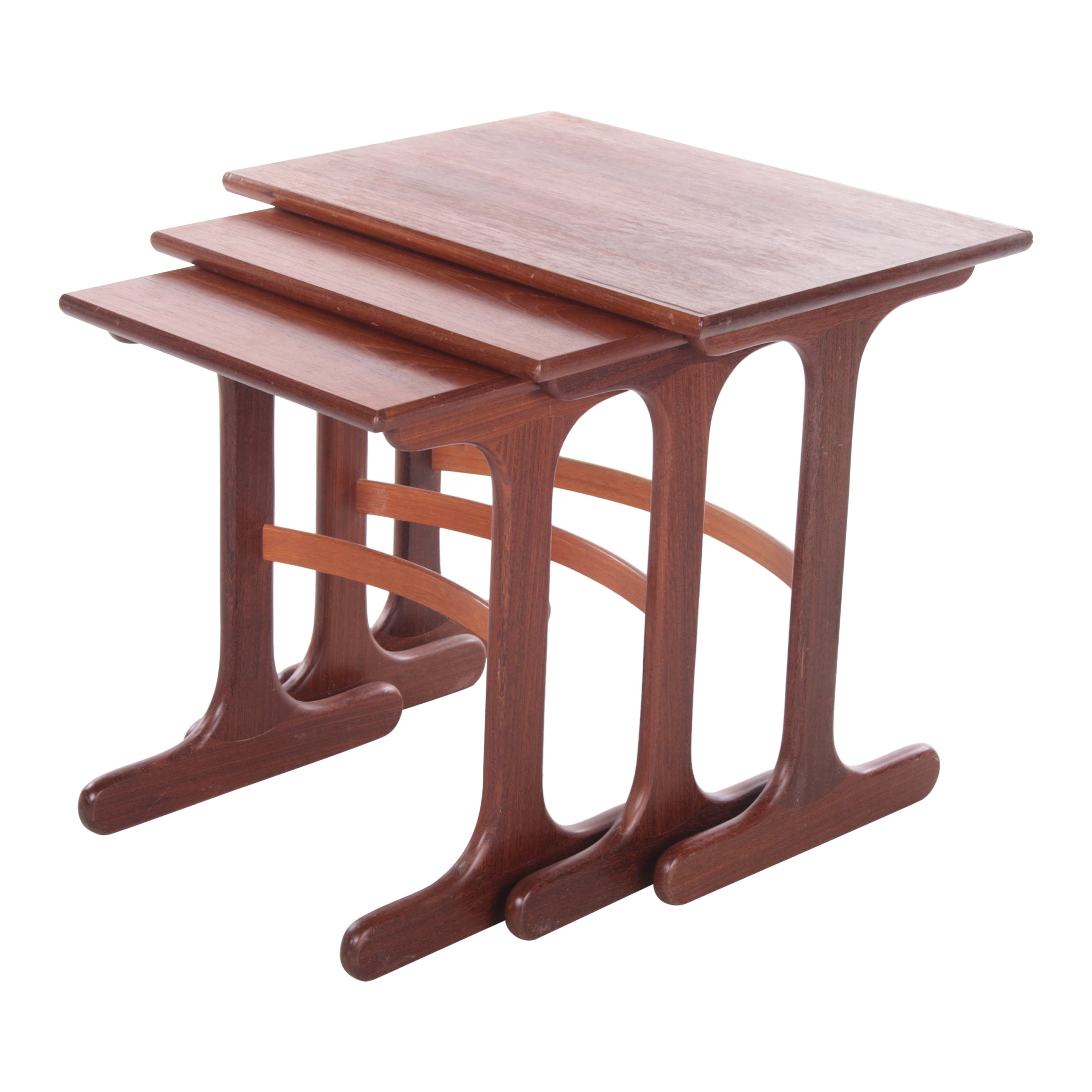 Teak Wood Side Tables for G-plan, 1960s Set of 3 