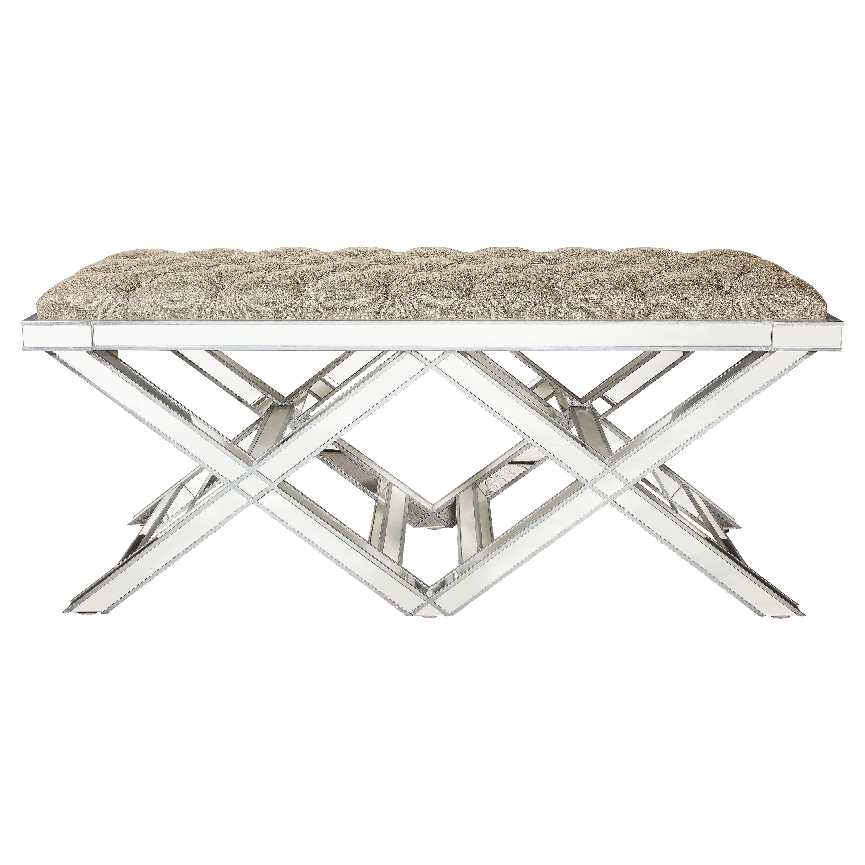 Custom Double Silver Trim Mirrored X-Band Bench