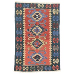 Vintage Persian Shiraz Kilim Rug, Modern Southwest Style Meets Luxury Lodge