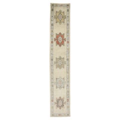 New Contemporary Turkish Oushak Runner with Modern Transitional Style